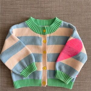 Striped Green and Blue Kids Cardigan